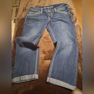 RHYTHM In BLUES Size 8 Cropped, Cuff Jeans